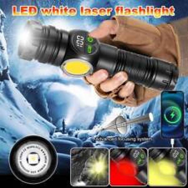 12000 Lumen Battery Indicator 30w LED 1200m Long Range Strong Light LED Rechargeable Magnetic Torch Zoomable Flashlight