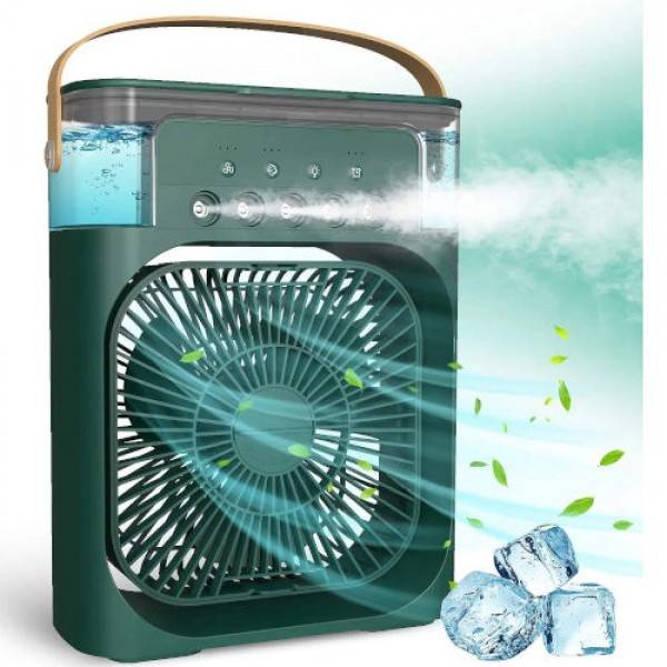 Portable table top air conditioner | kitchen fans for home cooking | emergency light with fan | duet mini powerful personal table cooling fan | mini air cooler for room cooling