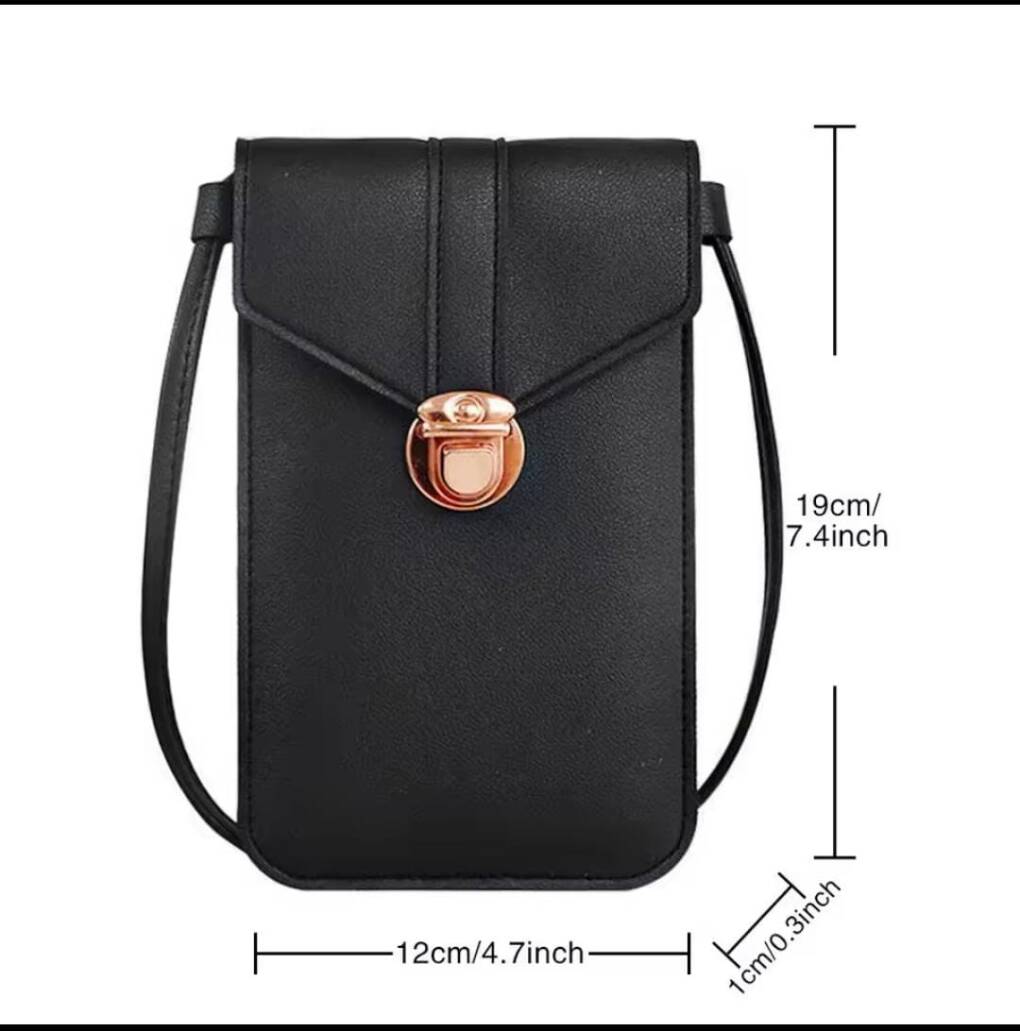 Women's PU Leather Phone Holder With Neck Strap Wallets Touch Screen Bags(Brown )
