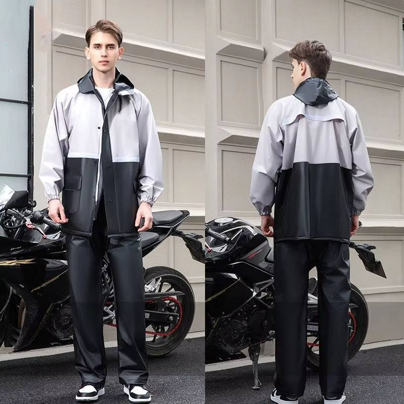 Double Brim Reflective Motorcycle Rain Coat