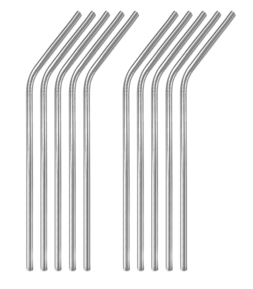 Stainless Steel Reusable Metal Straw Set (With Cleaning Brush)