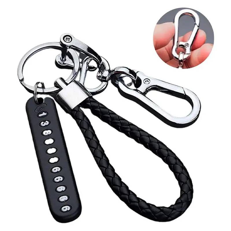 Anti-Lost Car Keychain with Phone Number Tag