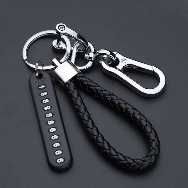 Anti-Lost Car Keychain with Phone Number Tag