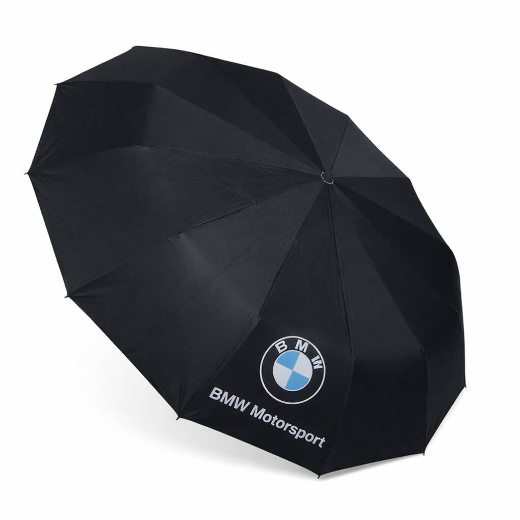 BMW Windproof 12 Sticks Auto Open and Close Umbrella (Black)