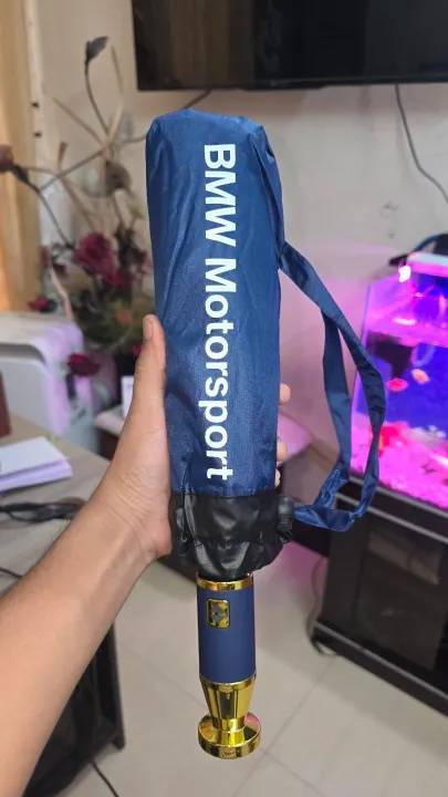 BMW Windproof 12 Sticks Auto Open and Close Umbrella (Blue)
